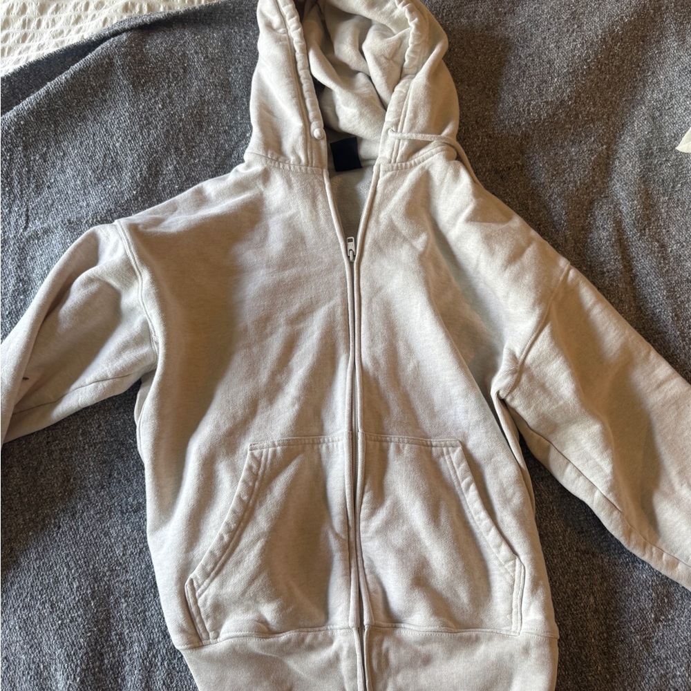 TNA Gray Zip-Up Hoodie Sweatshirt